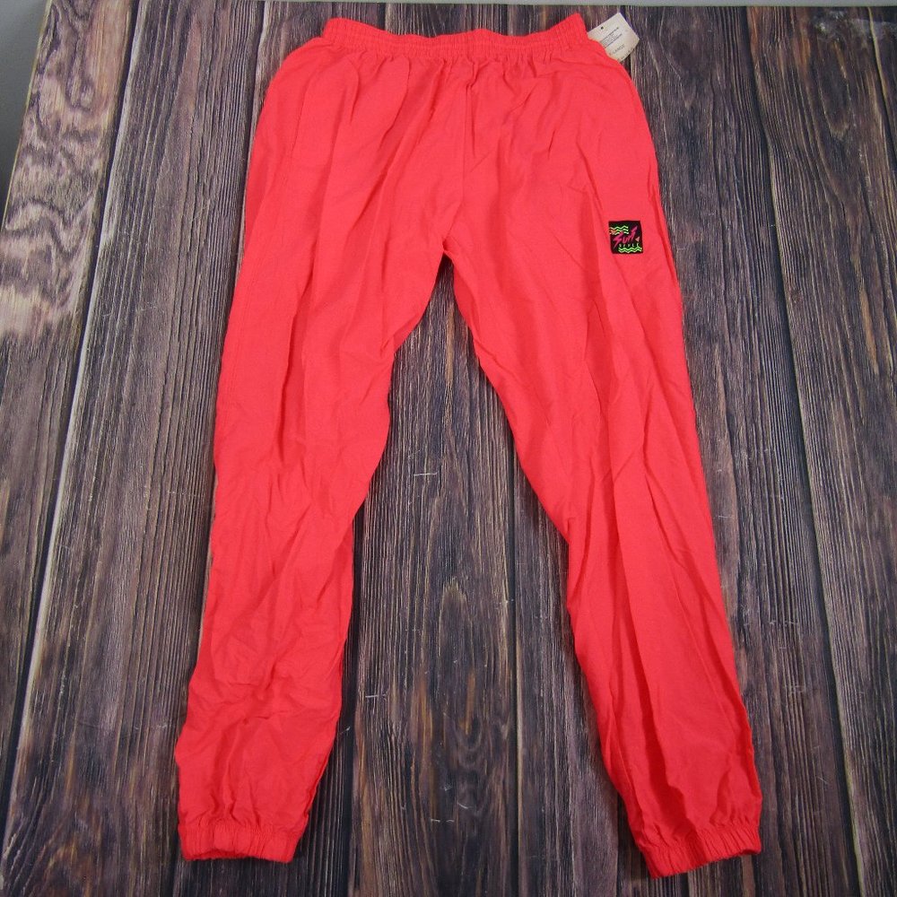 Surf Style Vintage Neon Pink Windbreaker Pants Mens XL Made in USA Retro Joggers